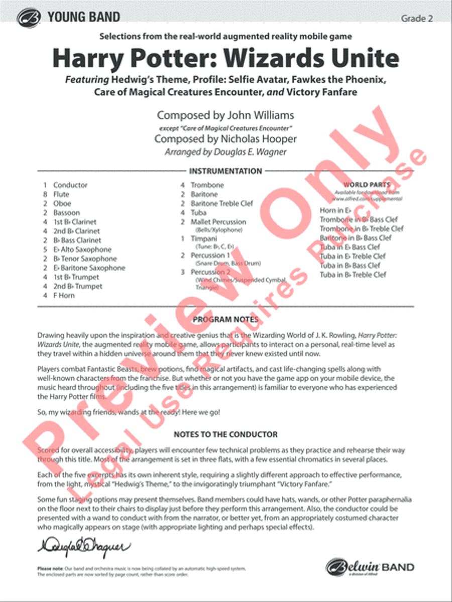 Harry Potter -- Wizards Unite Concert Band scores gallery preview page 2