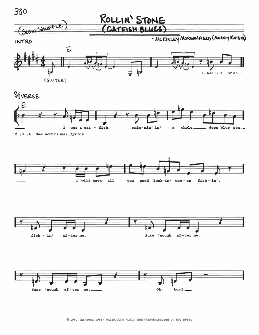 Rollin' Stone (Catfish Blues) Voice scores gallery preview page 1