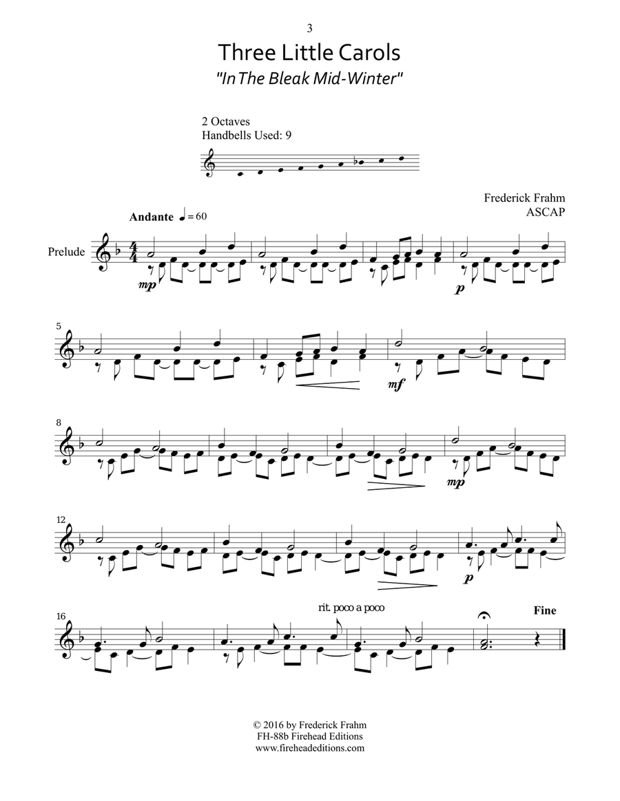 Three Little Carols (TC) Handbell Choir scores gallery preview page 3
