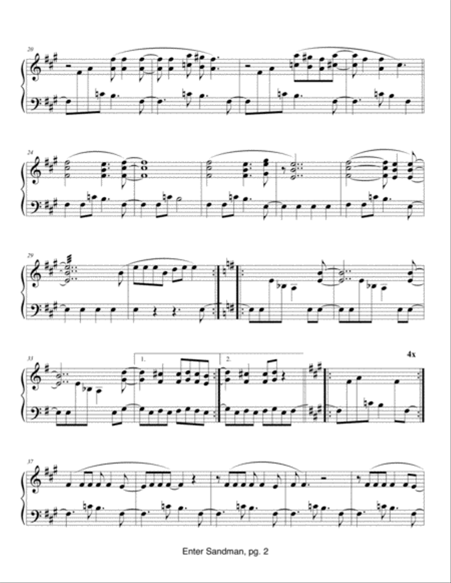 Enter Sandman Glockenspiel scores gallery preview page 2