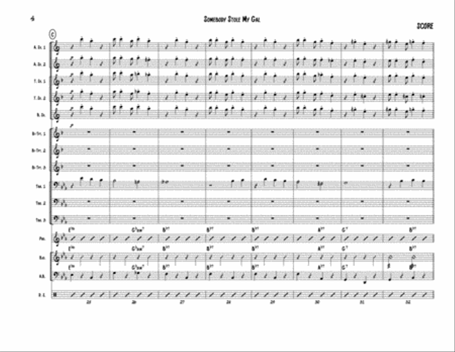 Somebody Stole My Gal - Score Jazz Ensemble scores gallery preview page 4