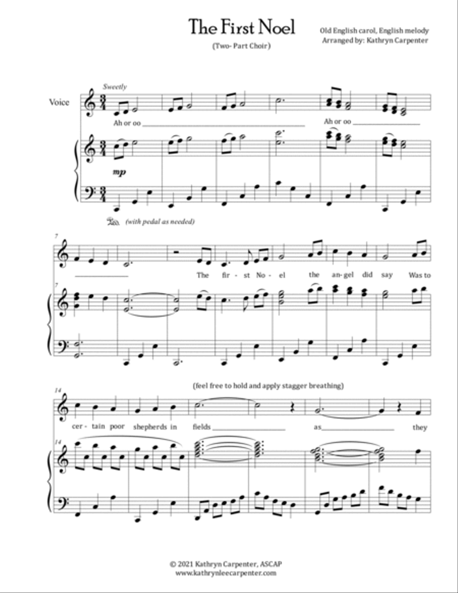 The First Noel (Two Part Choir) SA scores gallery preview page 2