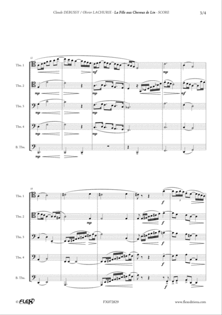 La Fille aux Cheveux de Lin Trombone scores gallery preview page 3