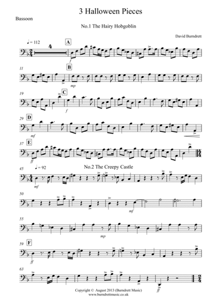 3 Halloween Pieces for Bassoon And Piano image number null