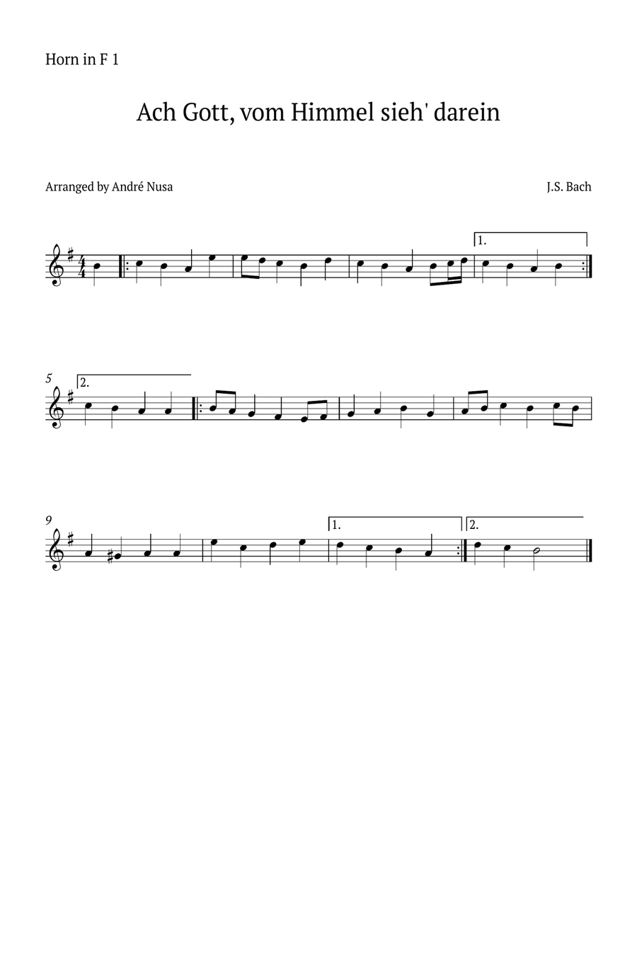 Ach Gott, vom Himmel sieh' darein Brass Trio scores gallery preview page 2