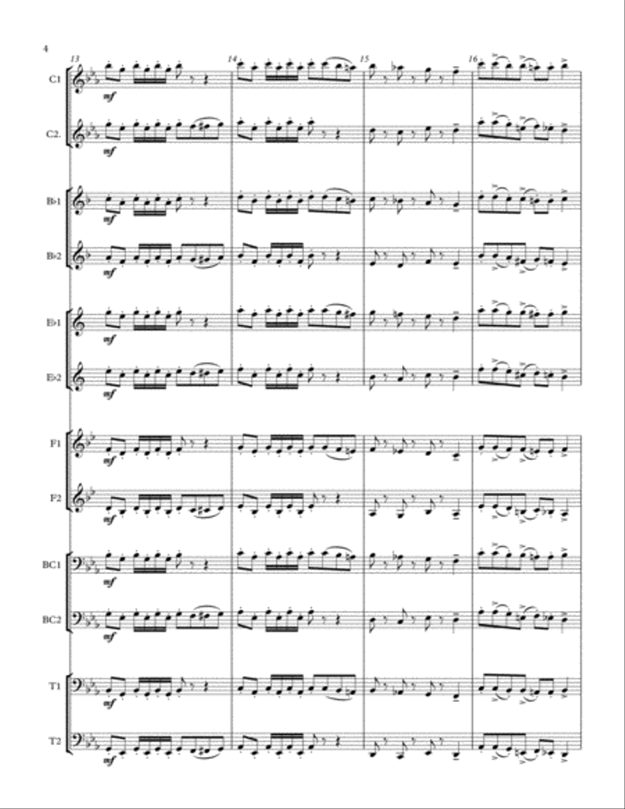 5 Duets For Any Two Band Instruments - All Transpositions Brass Ensemble scores gallery preview page 4