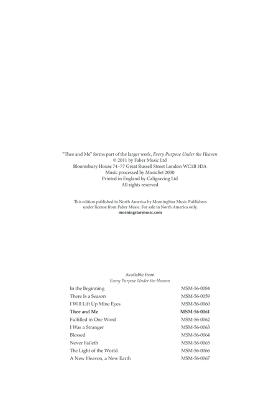 Thee and me from Every purpose under the heaven 4-Part scores gallery preview page 2