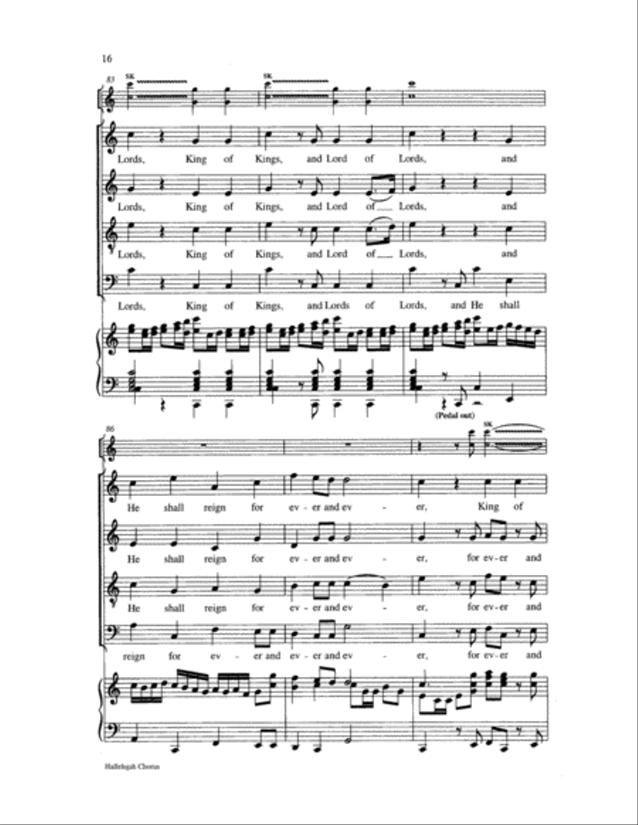Hallelujah Chorus 4-Part scores gallery preview page 16