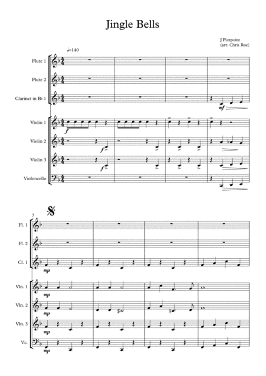 Jingle Bells Large Ensemble scores gallery preview page 1