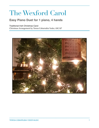 Book cover for The Wexford Carol - Easy Piano Duet for One Piano, Four Hands