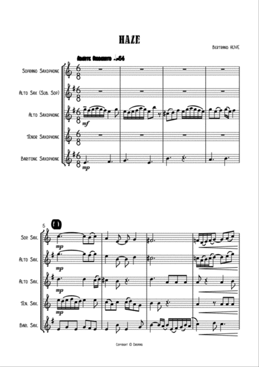 Haze Woodwind Quartet scores gallery preview page 2