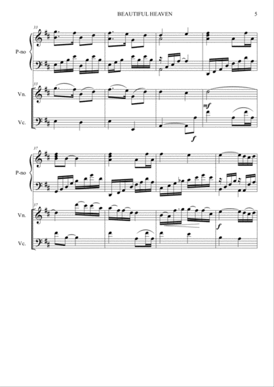 Beautiful Heaven Piano Trio scores gallery preview page 5