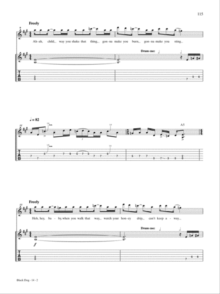 Black Dog Guitar Tablature scores gallery preview page 2