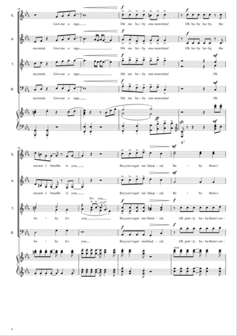 ...baby One More Time 4-Part scores gallery preview page 4