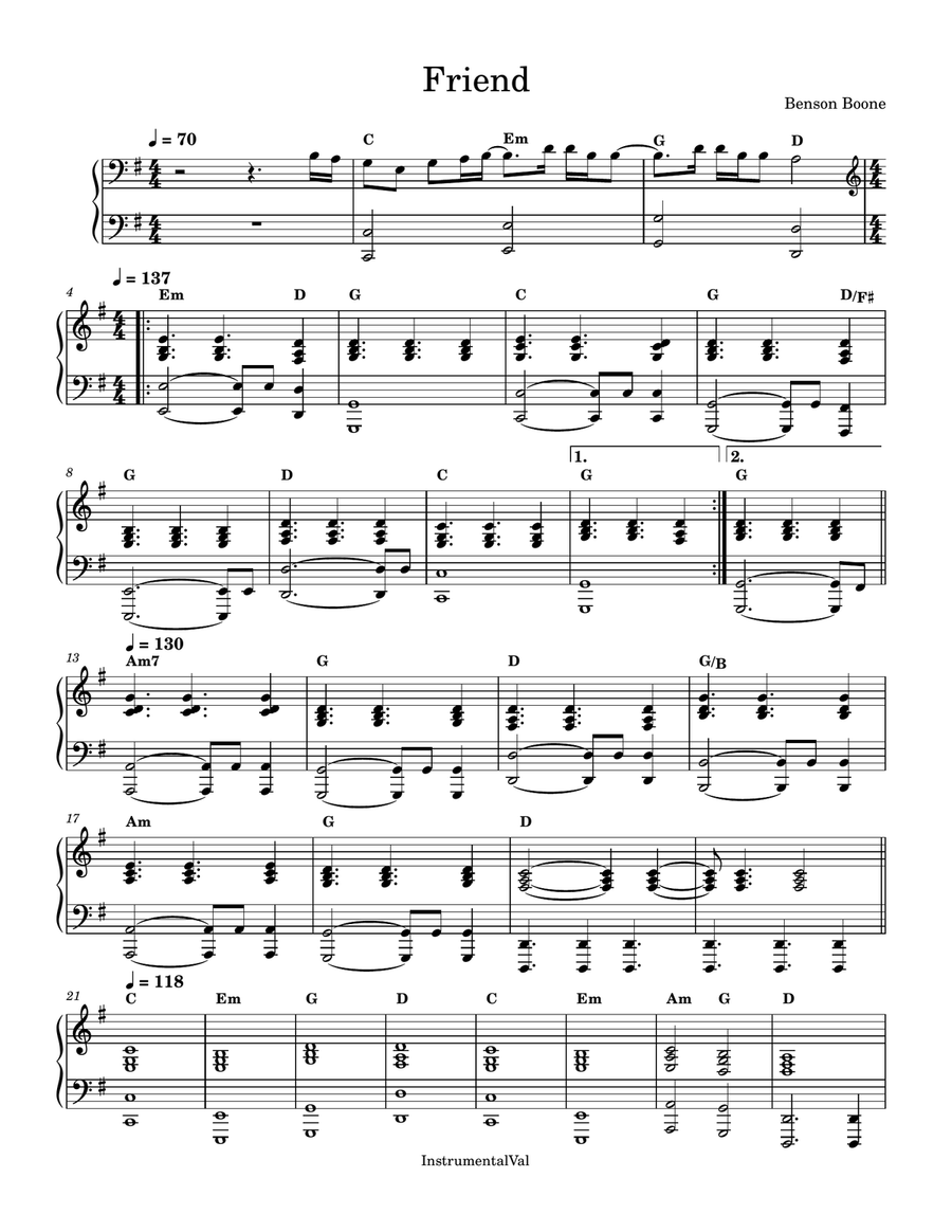 Friend Piano Solo scores gallery preview page 1