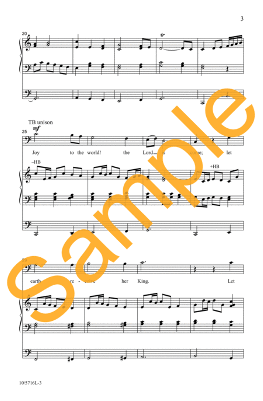 Sing Joy to the World 4-Part scores gallery preview page 4