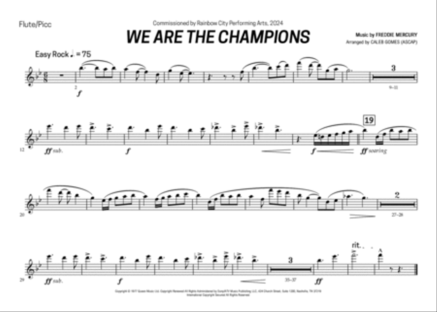 We Are The Champions Marching Band scores gallery preview page 4