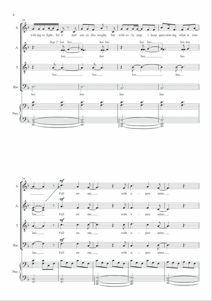 Fall On Me 4-Part scores gallery preview page 4