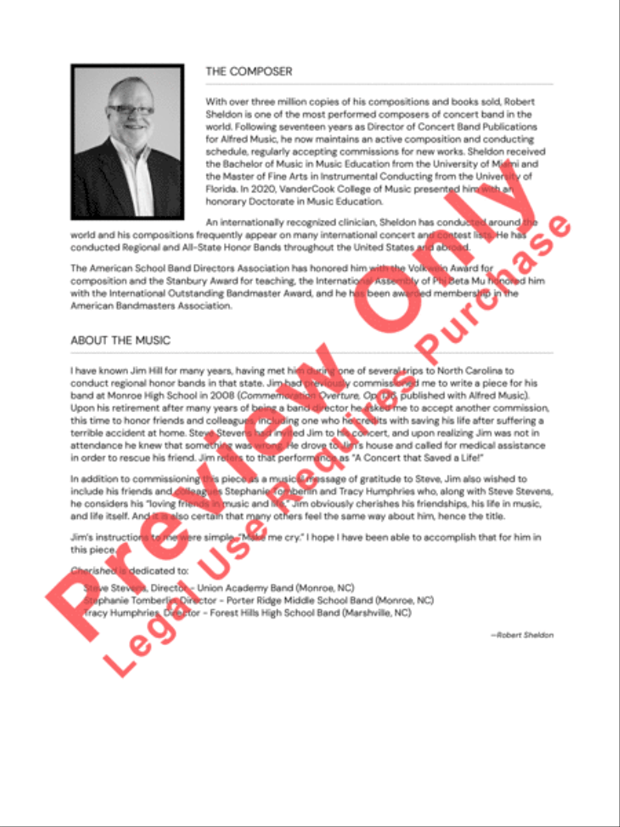 Cherished Concert Band scores gallery preview page 3