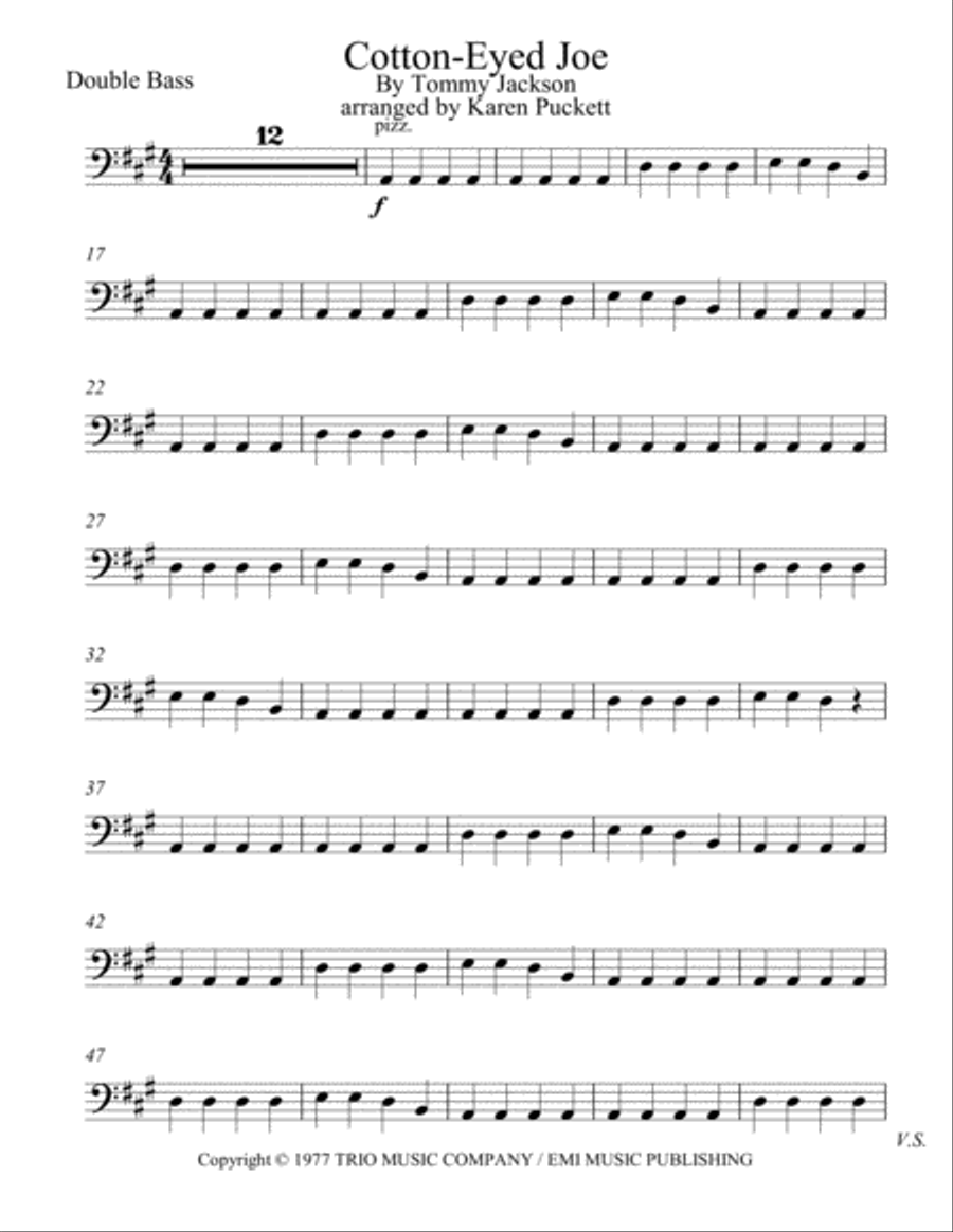 Cotton-eyed Joe String Quartet scores gallery preview page 1