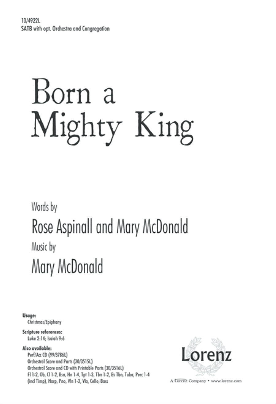 Born a Mighty King Born a Mighty King 4-Part scores gallery preview page 1