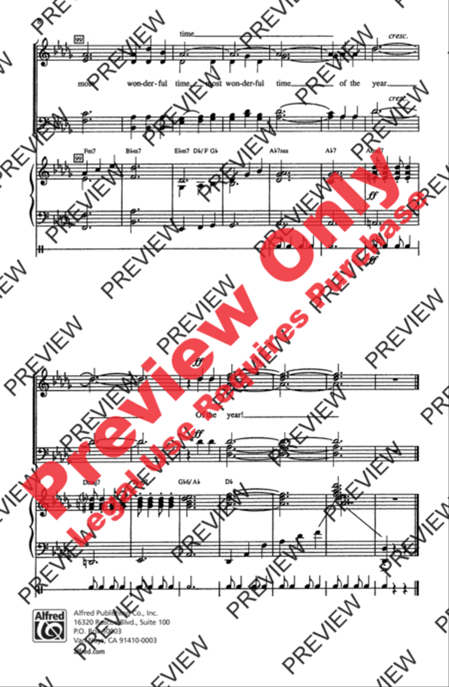 It's the Most Wonderful Time of the Year 4-Part scores gallery preview page 8