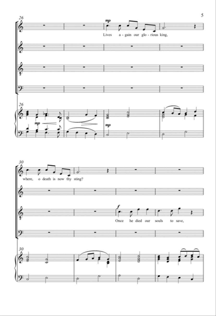 Christ The Lord Is Risen Today 4-Part scores gallery preview page 4