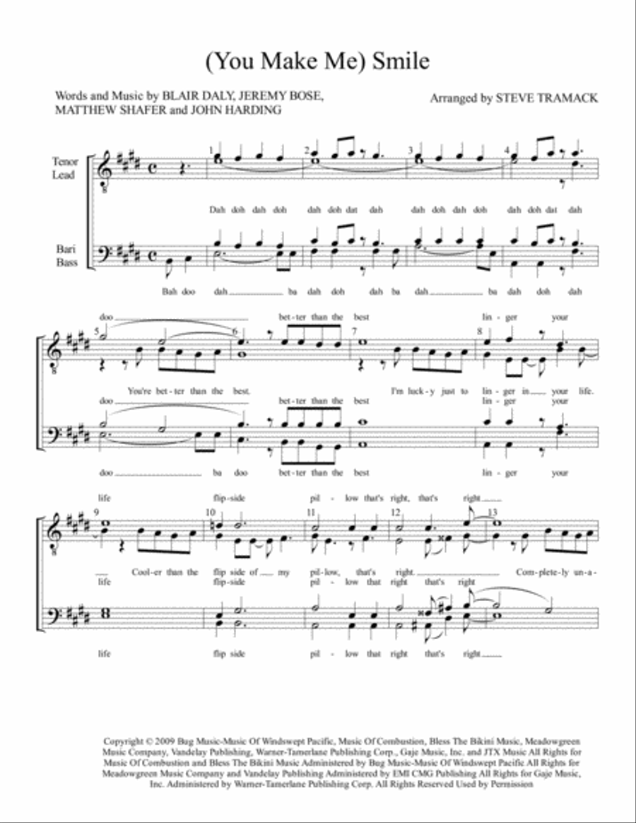 Smile TTBB - Digital Sheet Music