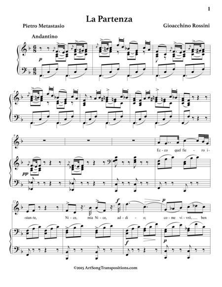ROSSINI: La partenza (transposed to F major)