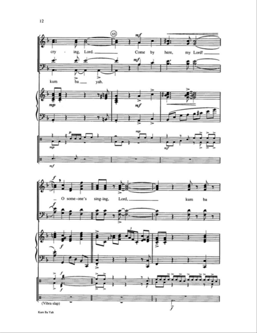 Kum Ba Yah Choir scores gallery preview page 12