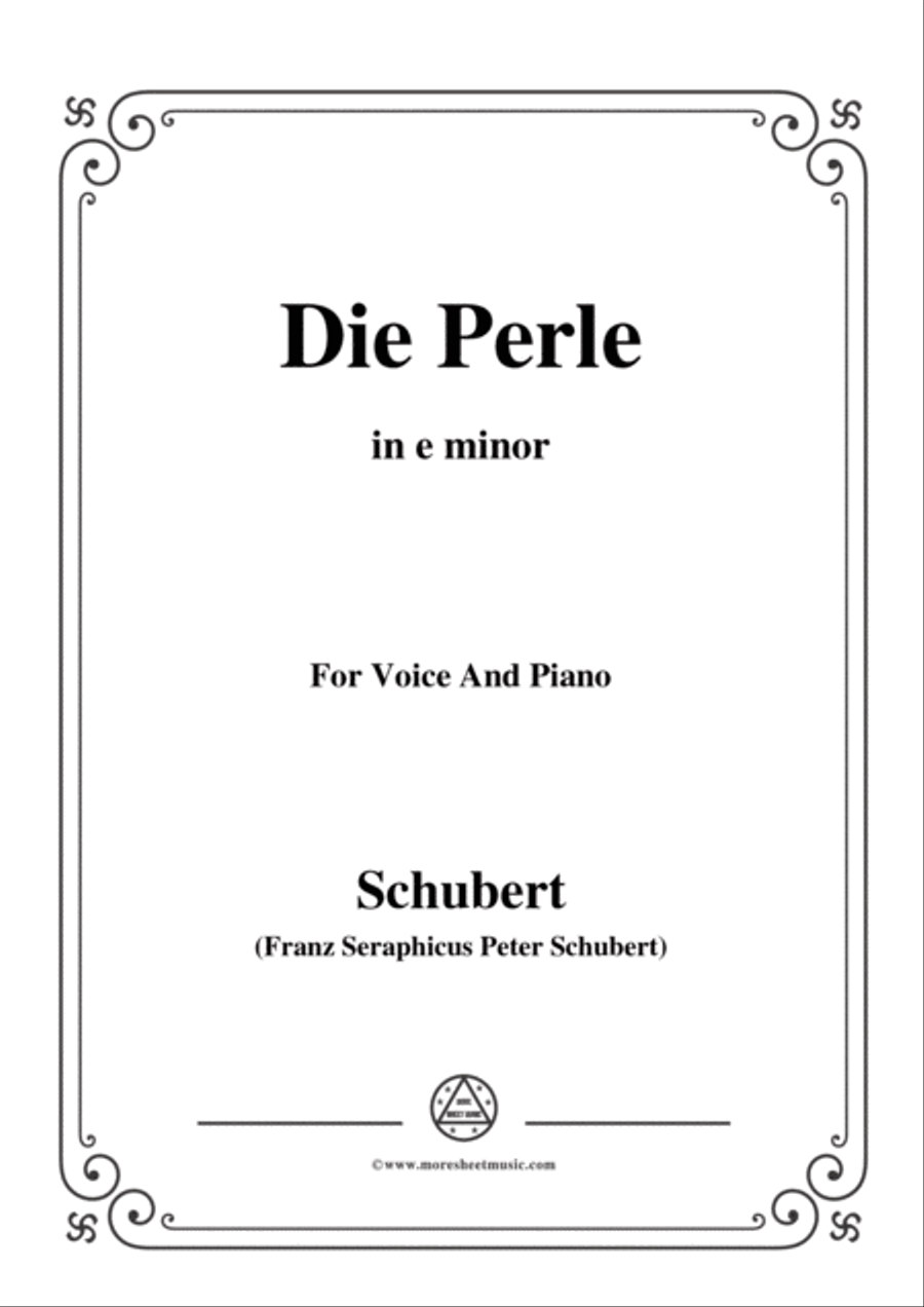 Schubert-Die Perle,in e minor,D.466,for Voice and Piano image number null