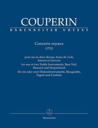 Concerts Royaux for one or two Treble Instruments, Bass Viol, Bassoon and Harpsichord (1722)