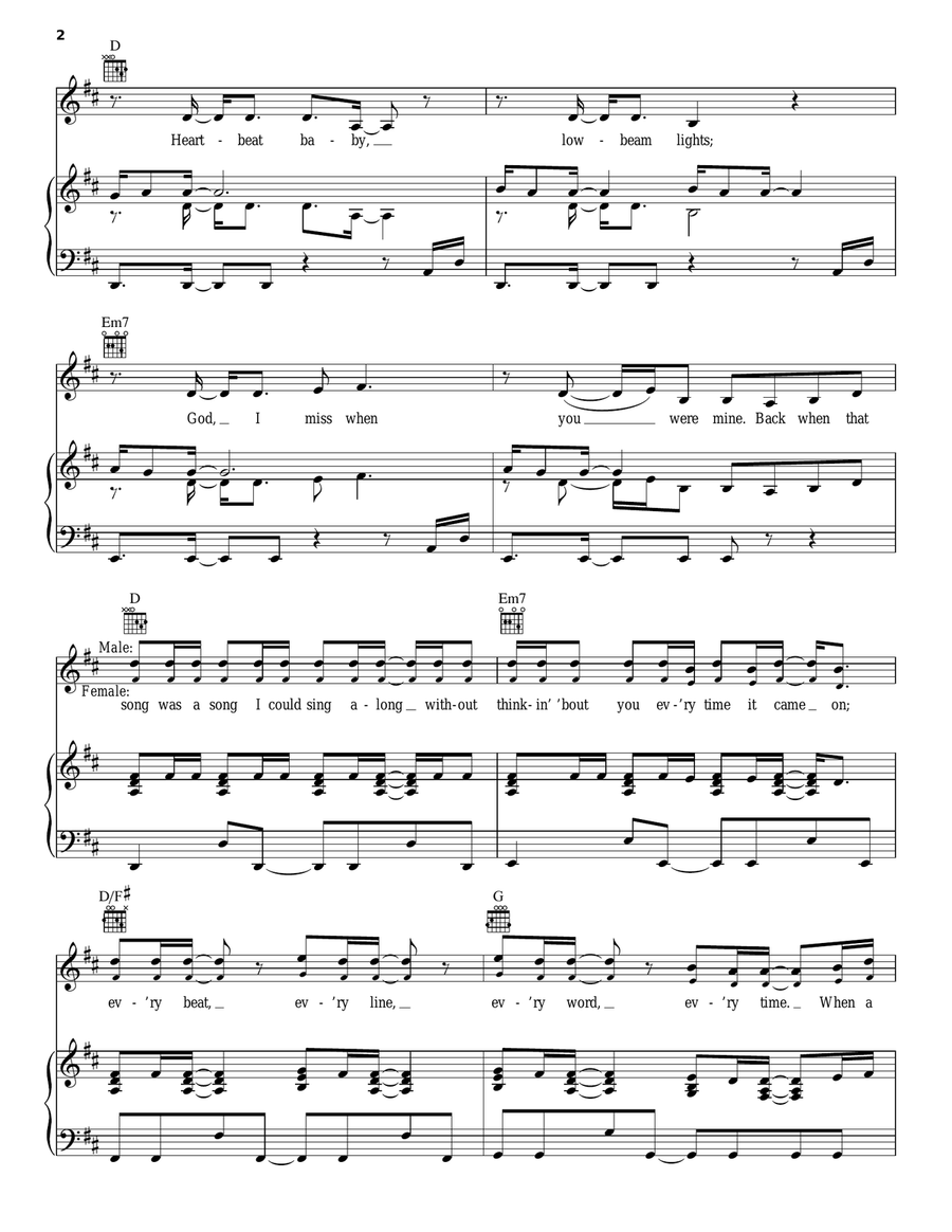 We Were Us Piano, Vocal, Guitar scores gallery preview page 2