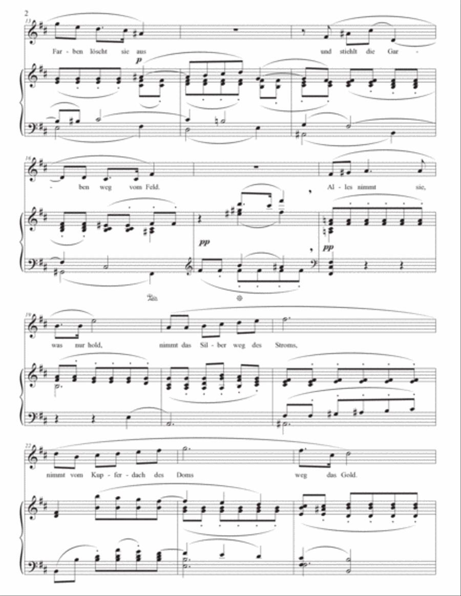 STRAUSS: Die Nacht, Op. 10 no. 3 (transposed to D major) Voice scores gallery preview page 3
