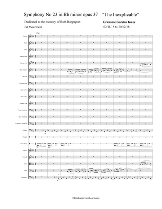 Symphony No 23 in B flat minor "Inexplicable" Opus 37 - 1st Movement (1 of 4) - Score Only