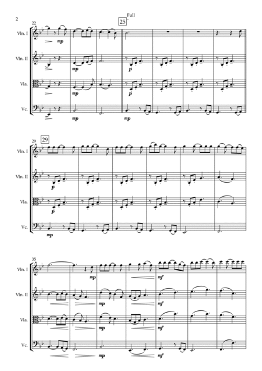 Hallelujah String Quartet scores gallery preview page 2