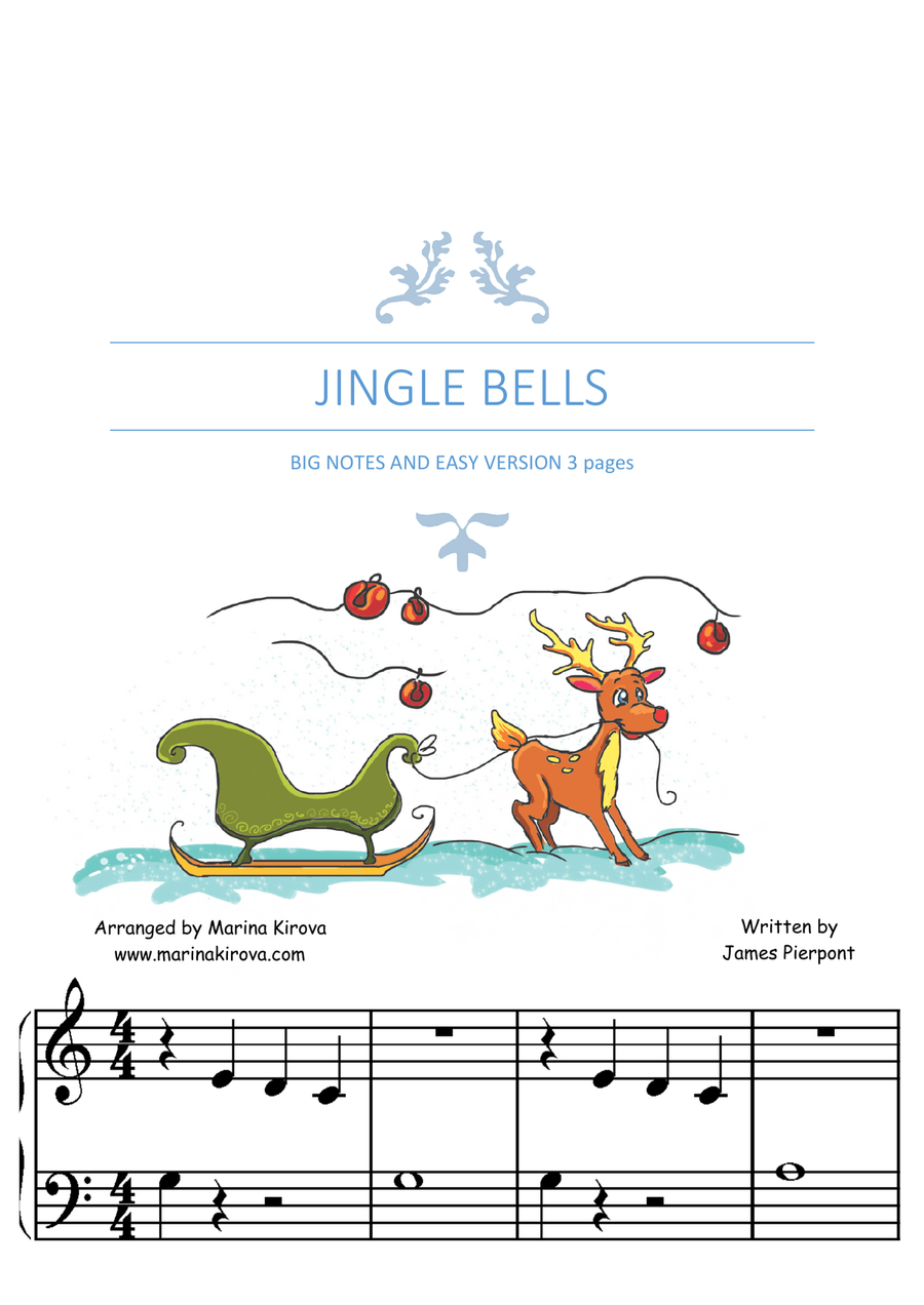 JINGLE BELLS BIG NOTES EASY VERSION Easy Piano scores gallery preview page 1