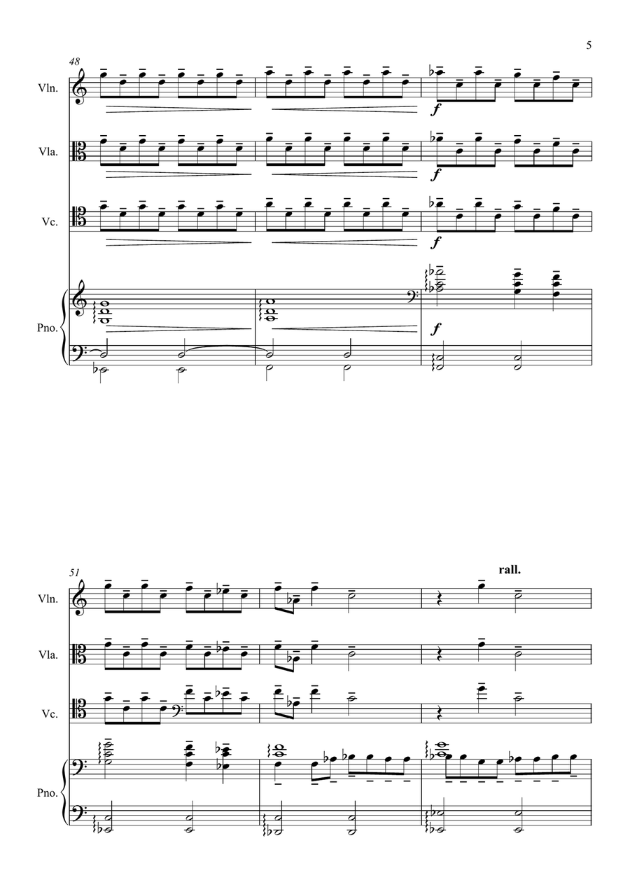 Koral & Vocalise for solo string instrument + piano Piano Quartet scores gallery preview page 5