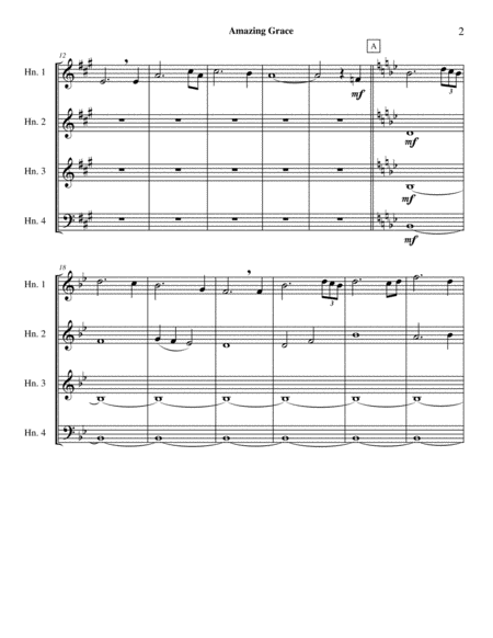 Amazing Grace II for Horn Quartet image number null