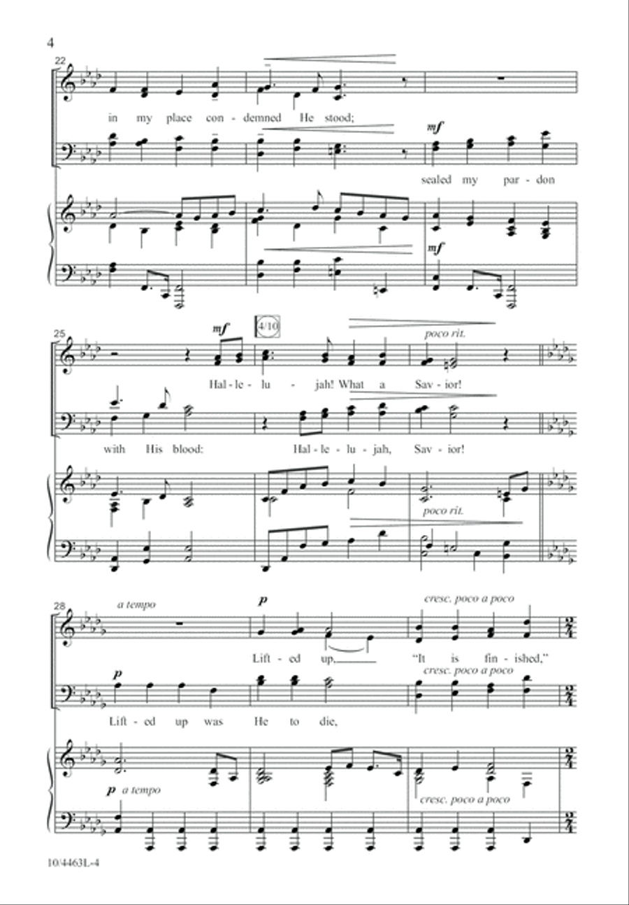 Hallelujah! What a Savior! 4-Part scores gallery preview page 4