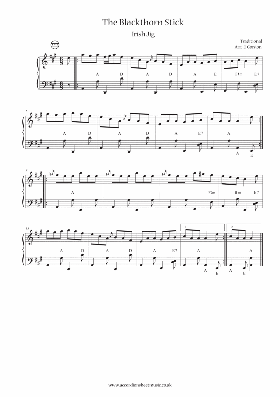 The Blackthorn Stick Accordion scores gallery preview page 1