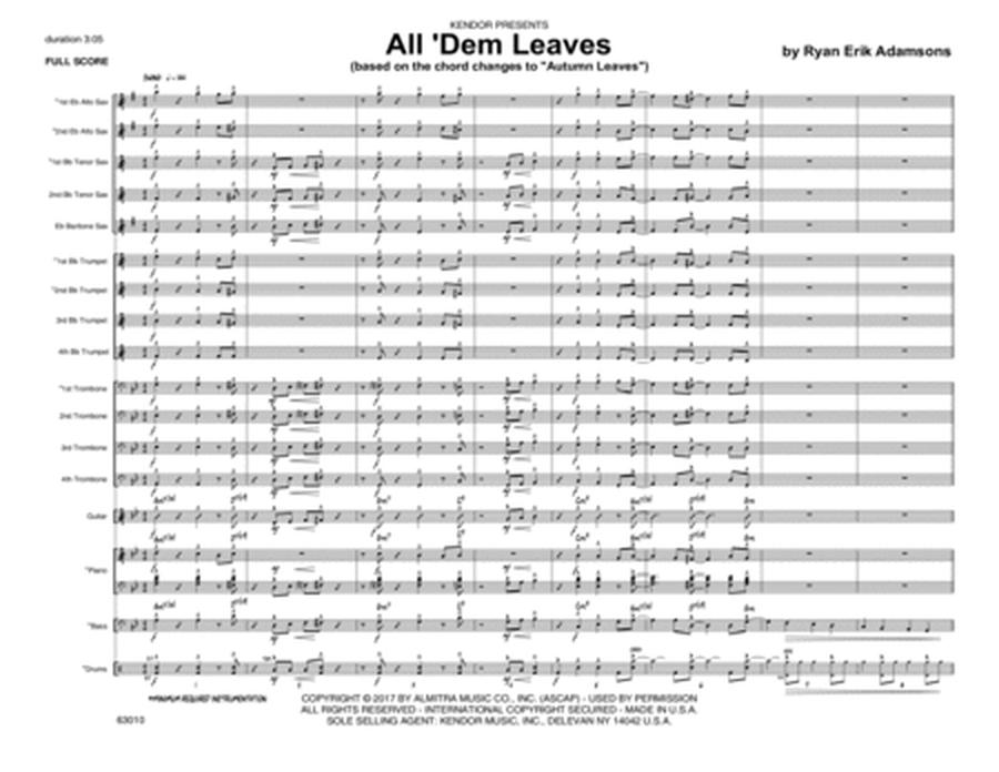 All 'Dem Leaves (based on the chord changes to Autumn Leaves) - Full Score