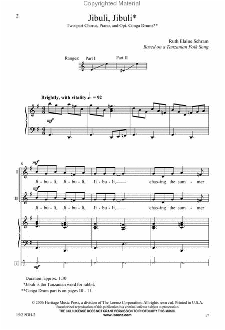 Jibuli, Jibuli 2-Part scores gallery preview page 2