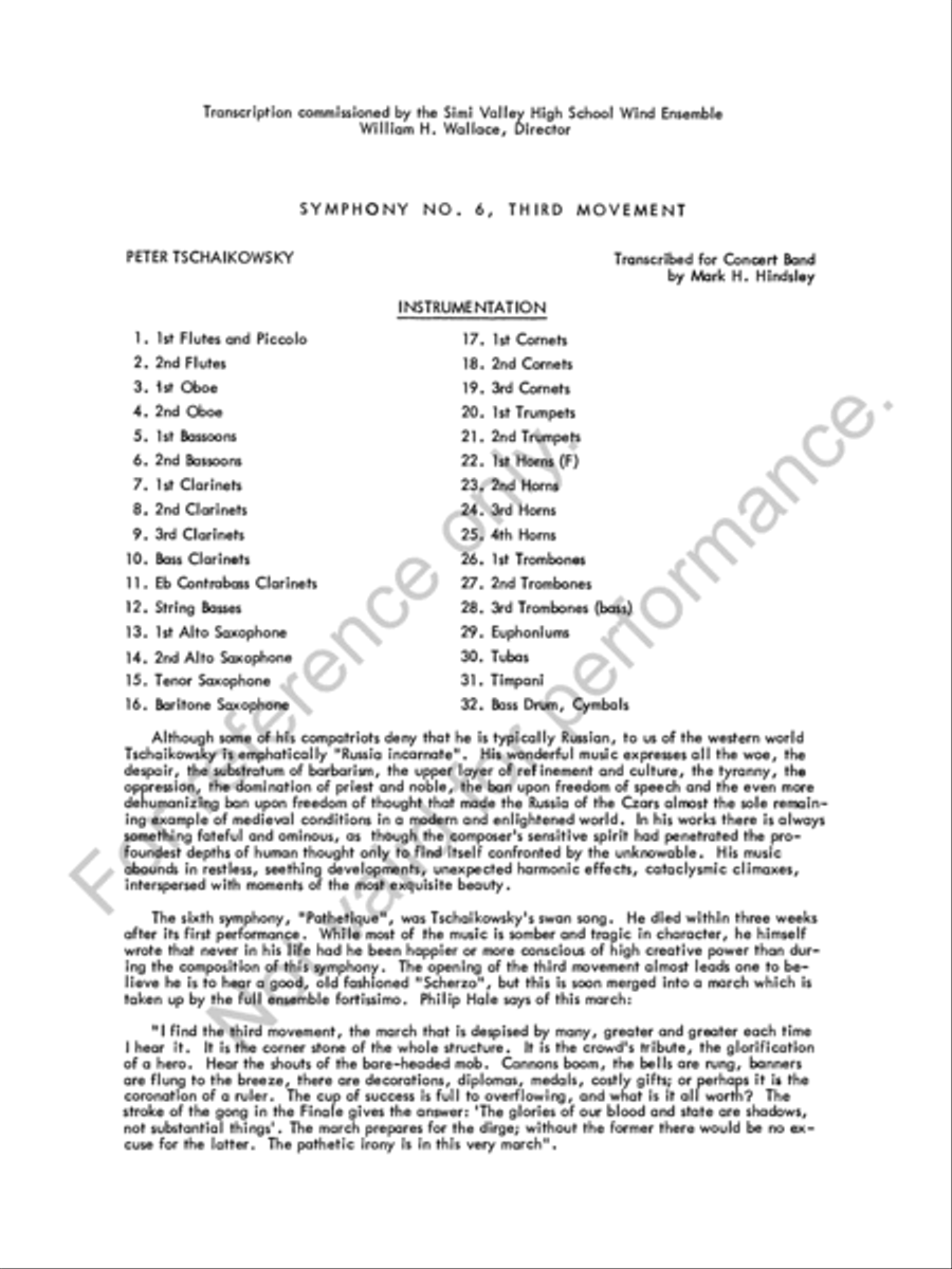 Symphony No. 6 Concert Band scores gallery preview page 3