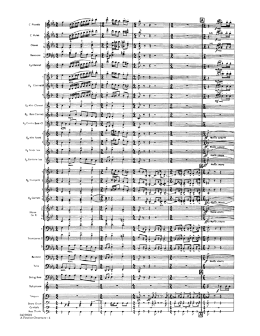 A Festive Overture - Full Score Concert Band scores gallery preview page 4