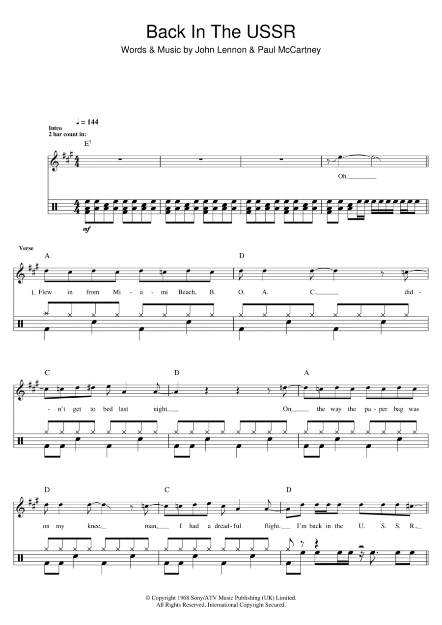 Back In The U.S.S.R. Piano scores gallery preview page 1