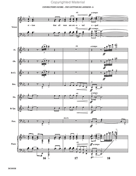The Gettysburg Address - Chamber Orchestra Score and Parts