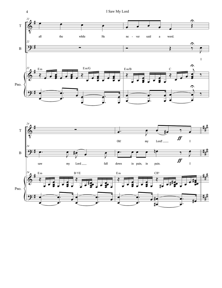 I Saw My Lord (Duet for Tenor and Bass Solo) Tenor Voice scores gallery preview page 4