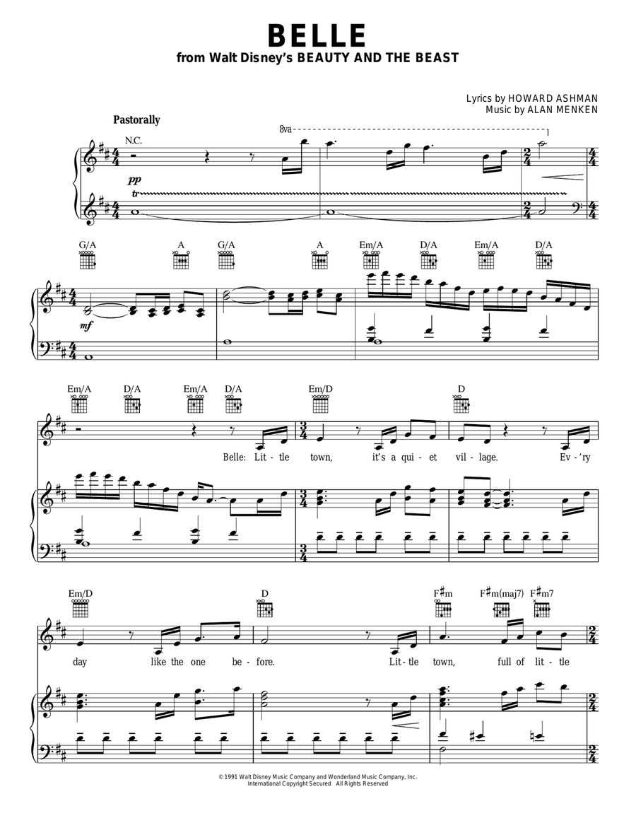 Belle (from Beauty And The Beast) Guitar scores gallery preview page 1