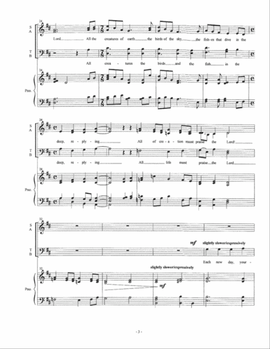 A Good Day to Praise The Lord 4-Part scores gallery preview page 4